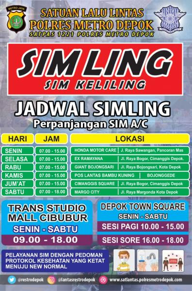 Jadwal SIM KELILING MARET 2021