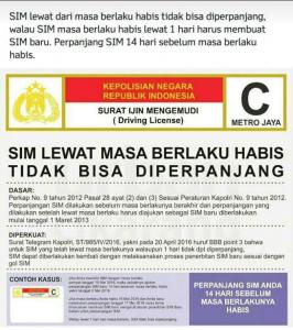 PERPANJANG SIM ANDA SEBELUM MASA BERLAKUNYA BERAKHIR